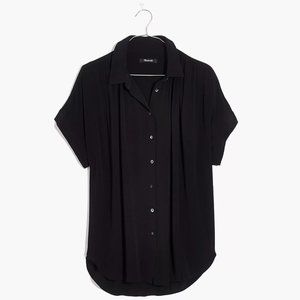 Madewell Central Drapey Shirt in True Black
